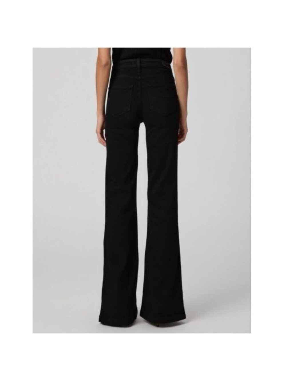 NWT PAIGE Genevieve Flare Jeans Black Shadow High Rise Size 27 - Picture 10 of 12